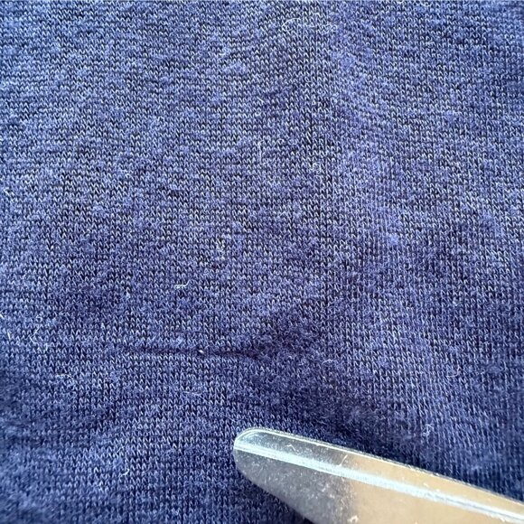 Eileen Fisher Size M Navy Blue Oversized Velvet Trim Hoodie Sweatshirt Pullover - Picture 10 of 16